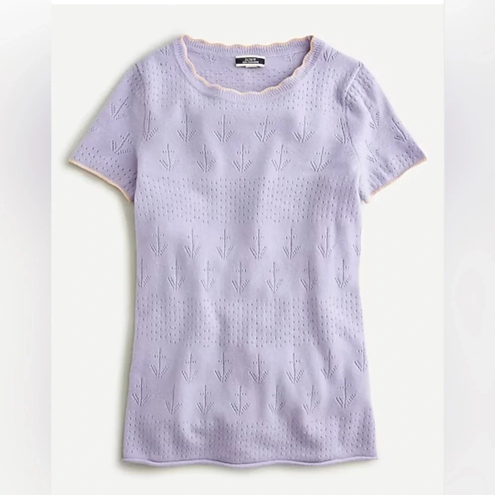 J Crew Lavender Cashmere T Shirt - Picture 1 of 5
